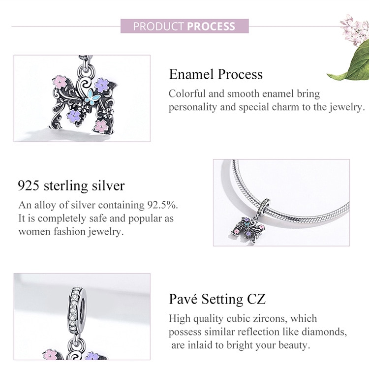 Bamoer Vòng Tay bạc 925 Mặt Hình Chữ M Phong Cách Cổ Điển SCC1274