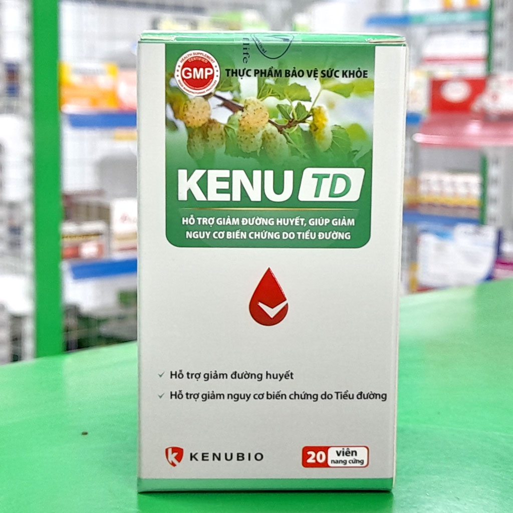 Kenu TD, hỗ trợ giảm đường huyết, giúp giảm nguy cơ biến chứng do tiểu đường (hộp 20 viên)