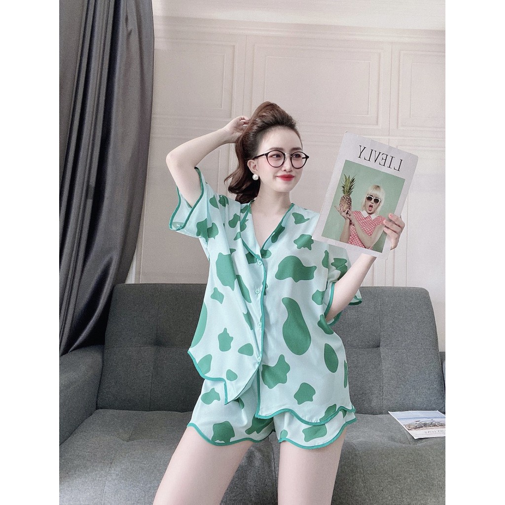 Đồ Ngủ Pijama bigsize nữ ⚡FREESHIP⚡ Quần Áo Ngủ Nữ  tay ngắn chất lụa mát, phom dáng rộng rãi, phom dưới 65kg | BigBuy360 - bigbuy360.vn