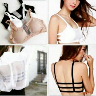 Bra 3 dây trắng da đen