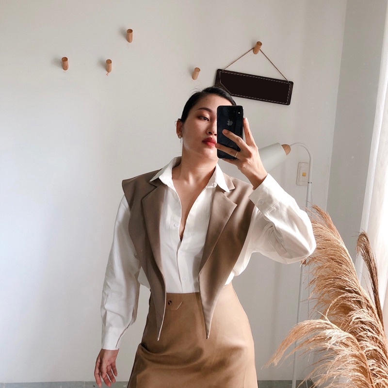 Áo blazer choàng vai hottrend phong cách Hàn quốc cá tính hàng cao cấp VAVASA AB02