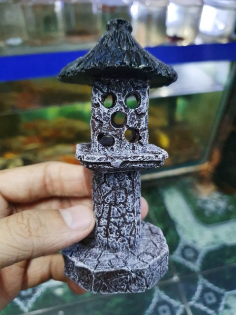 CỘT ĐÈN TRANG TRÍ HỒ CÁ NON BỘ 6x6x12cm