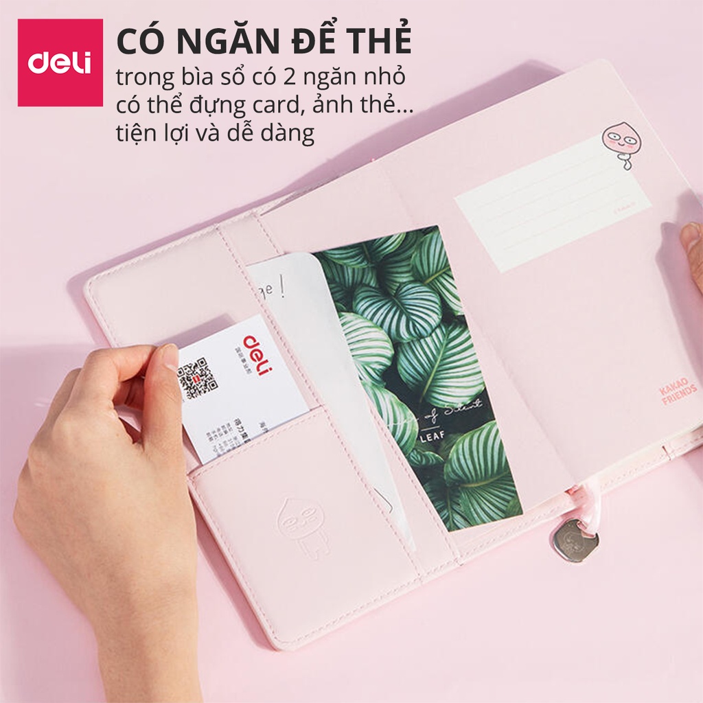 Sổ tay DELI X KAKAO da pu cao cấp 112 trang khổ 140x193mm 22252