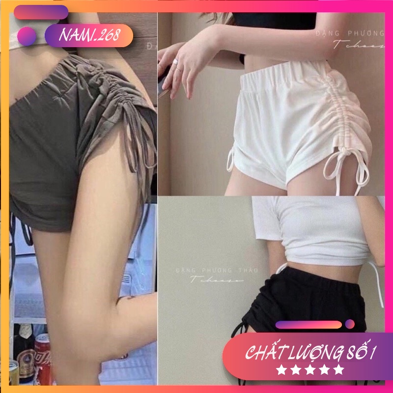 Quần Short Nữ Dây Rút HôngQuần Đùi Nữ Cạp Chun Vải Thun Hot Hit