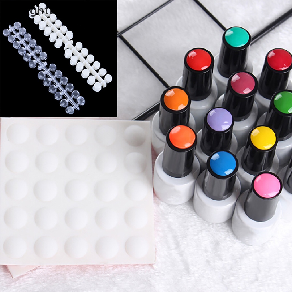 [Hàng mới về] Set 120 thẻ màu sơn móng tay gel hình chấm tròn trang trí móng tay nghệ thuật có miếng keo dán hai mặt