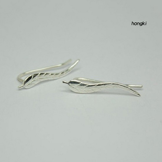 Khuyên Vành Tai Hợp Kim Hình Chiếc Lá Thời Trang Cho Nữ