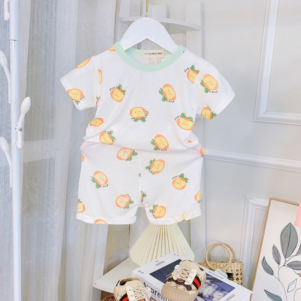 Đồ Bộ Bé Gái, Bé Trai Minky Mom Vải Thun Lạnh In họa tiết toàn thân, Bộ Quần Áo Cộc Tay Cho Bé Mặc Hè Thoáng Mát