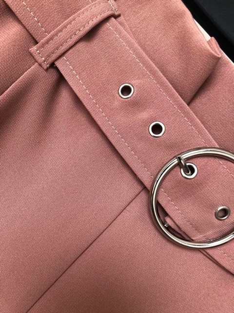 Quần suông cạp xếp ly đai tròn | BigBuy360 - bigbuy360.vn