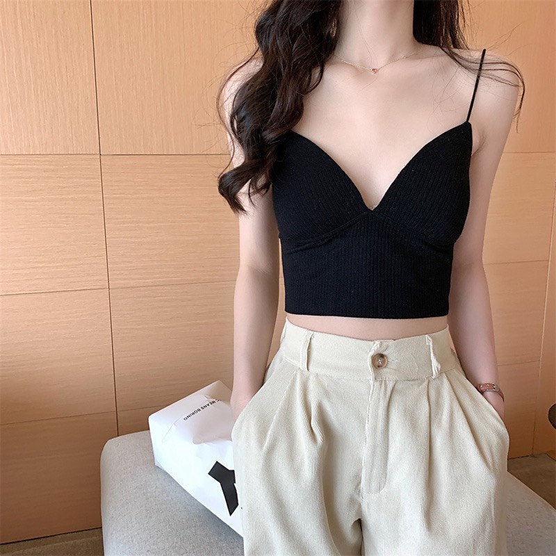 Áo Bra Nữ Tăm 2 Dây Mảnh Co Giãn Mềm Mịn Siêu Sexy 1833 .