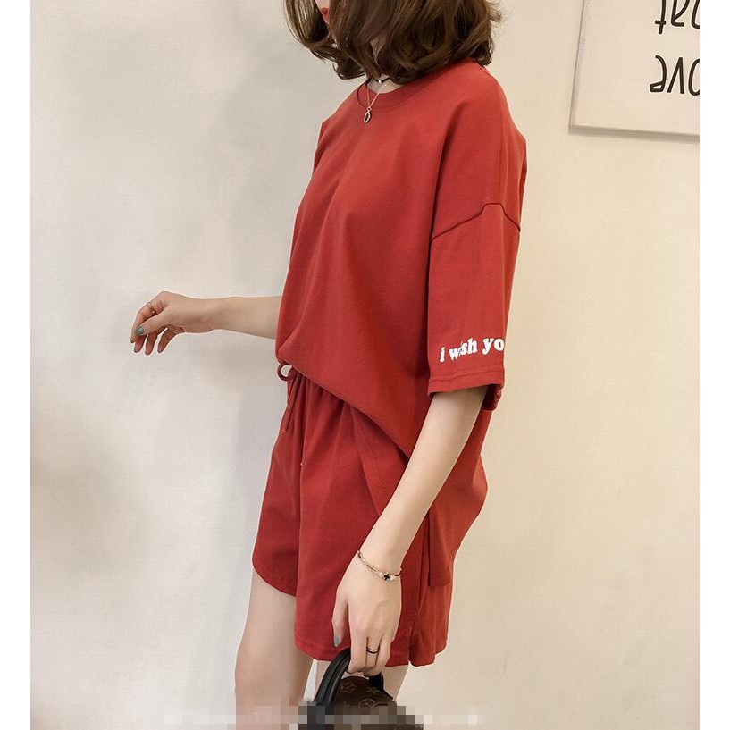 Đồ bộ nữ quần short + áo thun ngắn tay