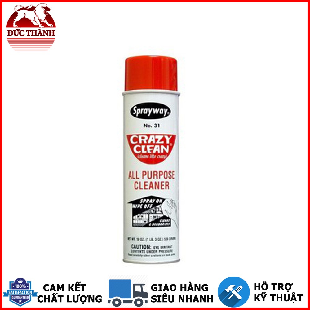Chai xịt tẩy đa năng Sprayway No.31 Crazy Clean All Purpose Cleaner 539g