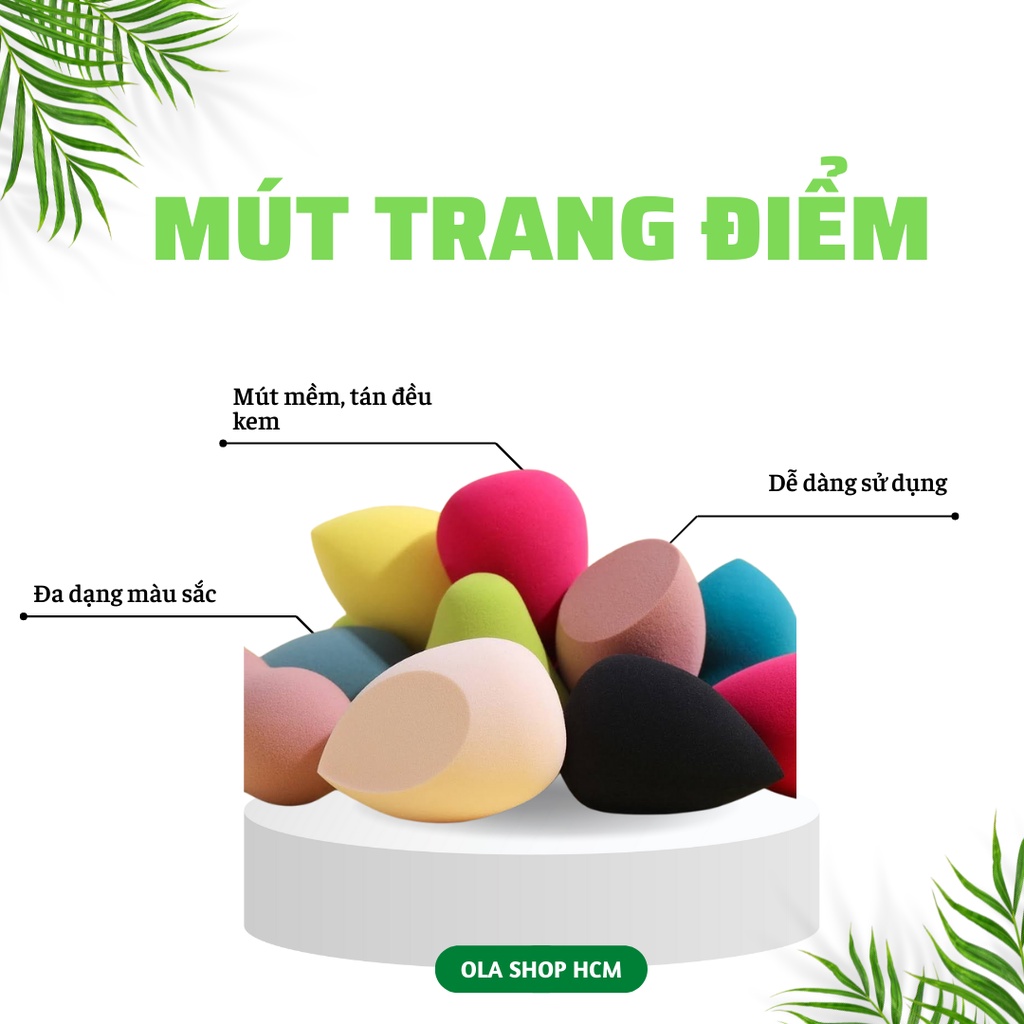 Mút trang điểm tán kem nền nhiều màu sắc