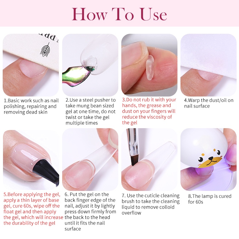 Set 2 hộp gel sơn móng BORN PRETTY trong suốt chất lượng cao 5g