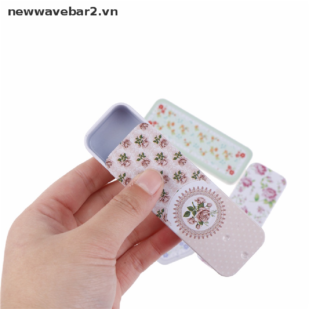 [newwavebar] Hộp Sắt Hình Chữ Nhật Có Nắp Trượt Đựng Thuốc Cưới