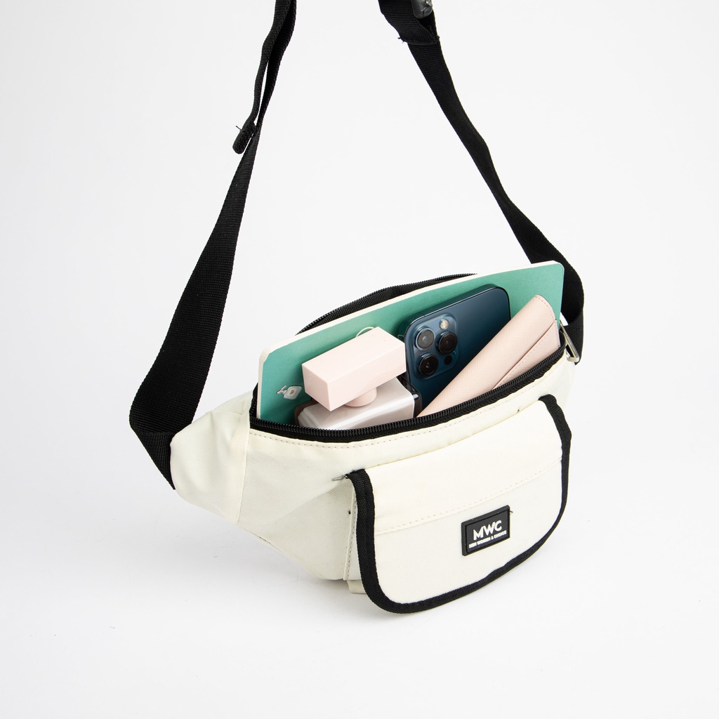 Túi Đeo Chéo MWC 0818 - Túi Đeo Hông Trơn 2 Ngăn Túi Vải Canvas Thời Trang Nam Nữ