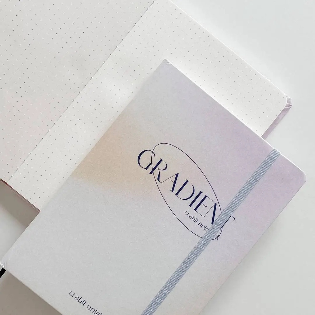 Sổ tay A5 CRABIT chấm dotgrid130gsm - Gradient Trắng ghi chép, làm bullet journal