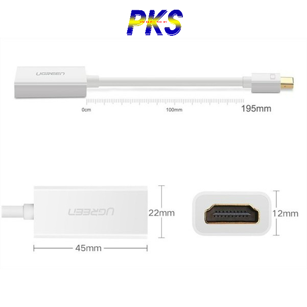 Cáp Mini displayport to HDMI chính hãng Ugreen 10460 - Ugreen 10460