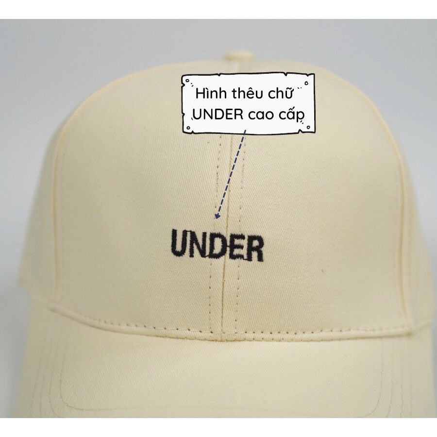 Mũ lưỡi trai ❤️ Thời Trang Nón kết thêu hình chữ UNDER Phong Cách unisex Nam Nữ Hàn Quốc Đẹp Cá Tính-BALOHA