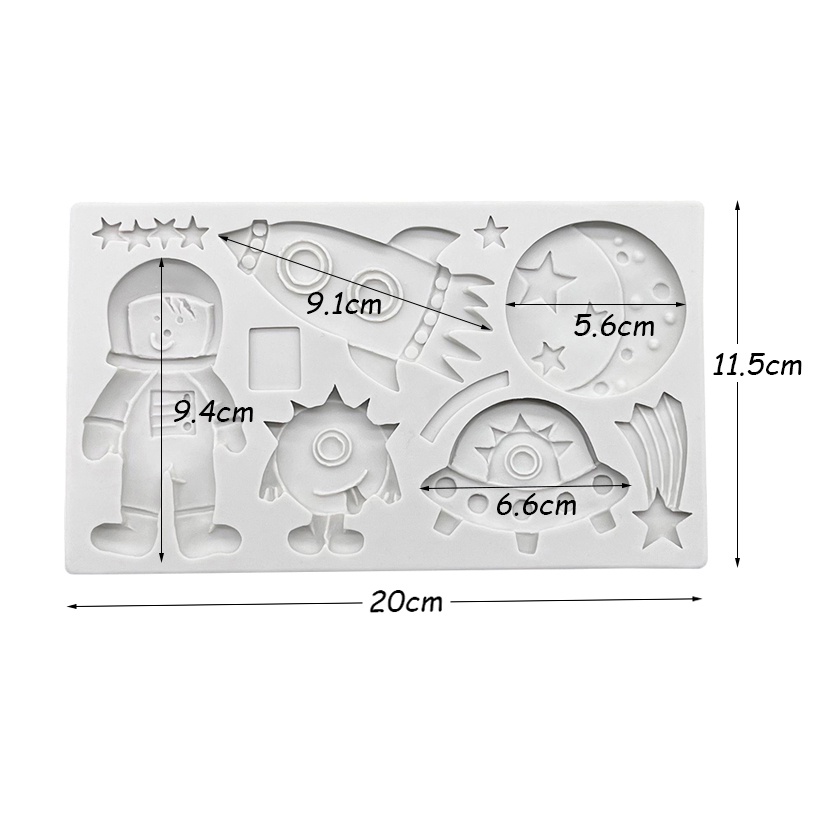 Khuôn Silicone Tạo Hình Phi Hành Gia Trang Trí Bánh Tiện Dụng