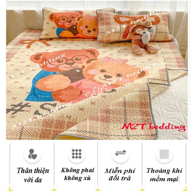 Chiếu điều hòa Latex mủ cao su non M2T bedding họa tiết 5D mát lạnh chuẩn hàng loại 1 [Free ship]