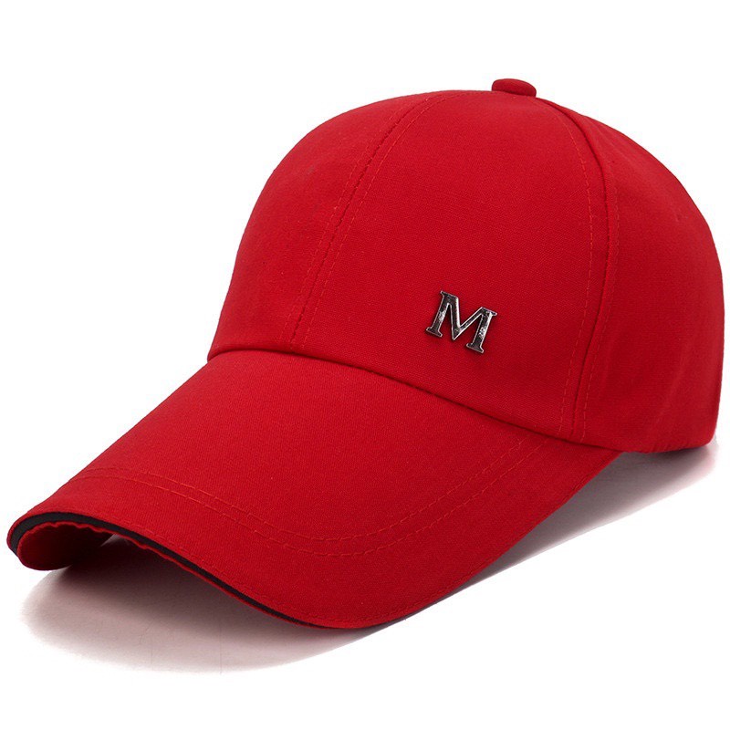 Mũ lưỡi trai ❤️ Nón kết đính logo kim loại chữ M phong cách Ulzzang form unisex nam nữ DN1682