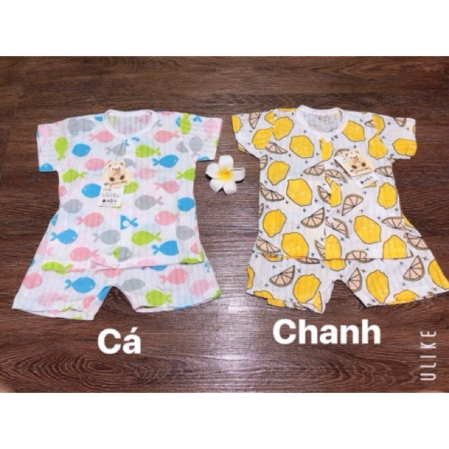 Bộ quần áo cotton giấy cộc tay Lee Lee Kid cho bé mỏng mát mặc mùa hè cho bé 0-15 tháng