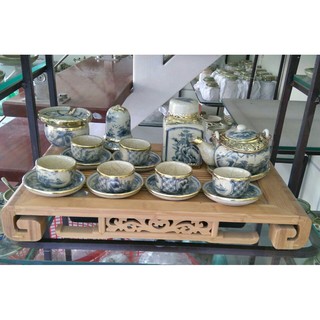 bộ ấm chén gốm chu đậu Bát Tràng