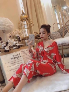 Bộ lụa satin hạt cao cấp