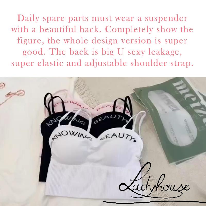 Áo hai dây hai dây thêu chữ có đệm ngực thời trang mùa hè cho nữ