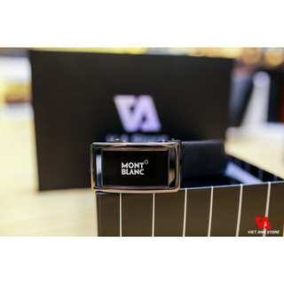 Thắt lưng nam Montblanc mặt khóa chữ nhật cách điệu cao cấp