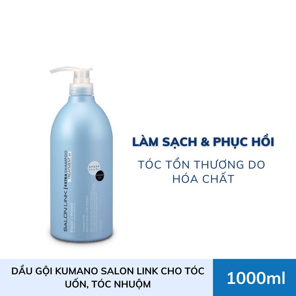 Dầu Gội Kumano Salon Link Extra Treatment In Shampoo Nhật Bản cho tóc uốn, tóc nhuộm 1000ml