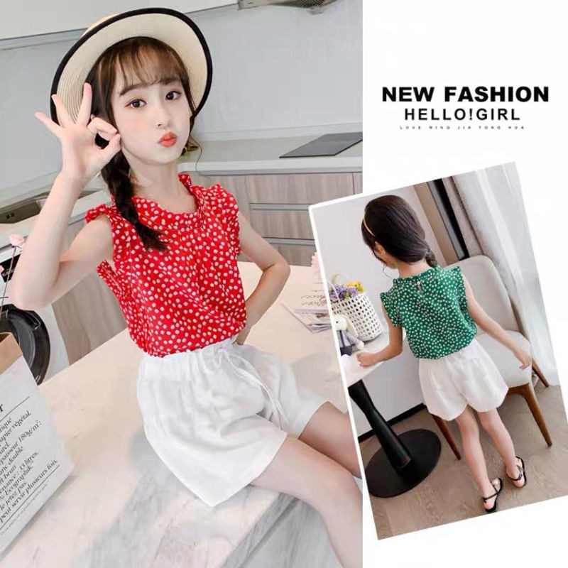 Girls' western style suit skirt summer dress fashionable children's net red two-piece short-sleeved princess dress 2021 new [issued on May 27]