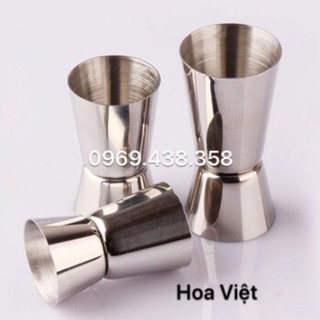 Ly đong định lượng 2 đầu inox | Jigger inox 2 đầu miệng bằng