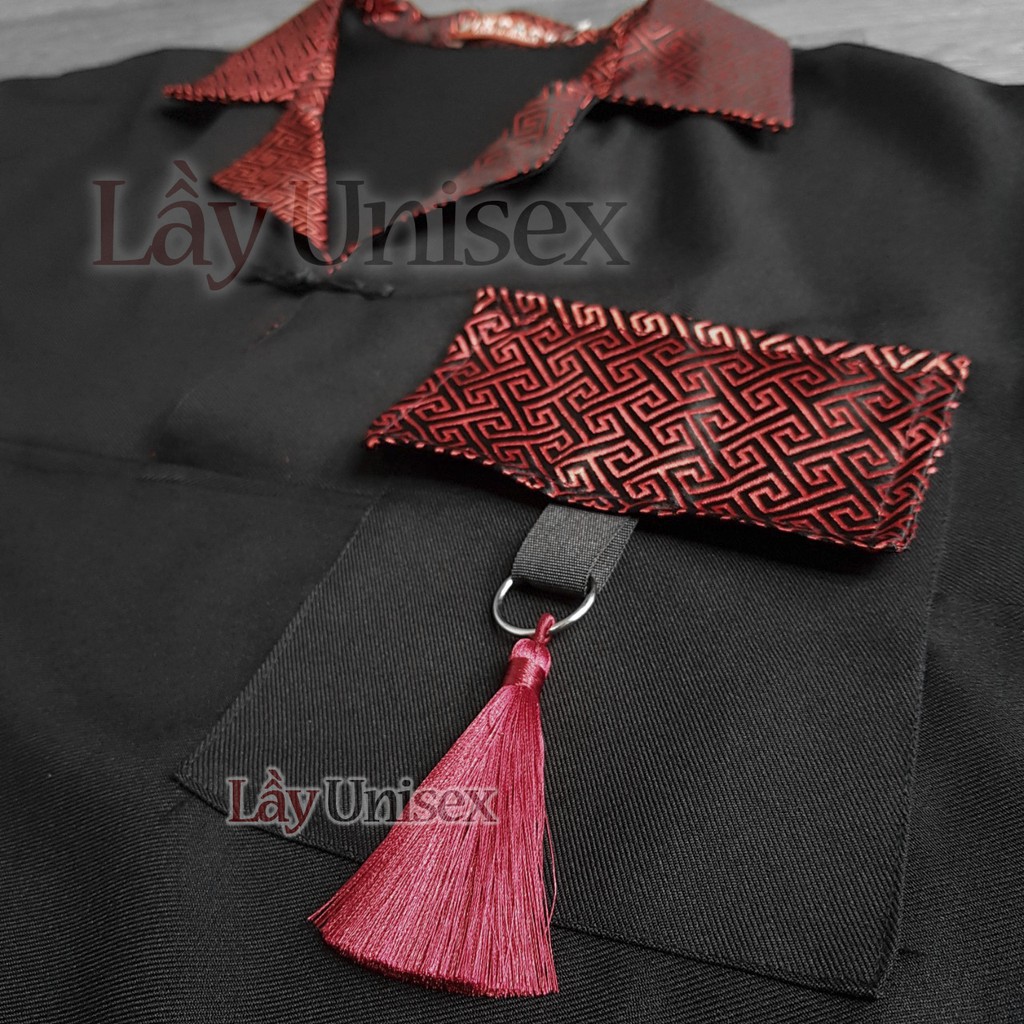Áo Shanghai cổ vest phối gấm tay lỡ form rộng unisex | BigBuy360 - bigbuy360.vn