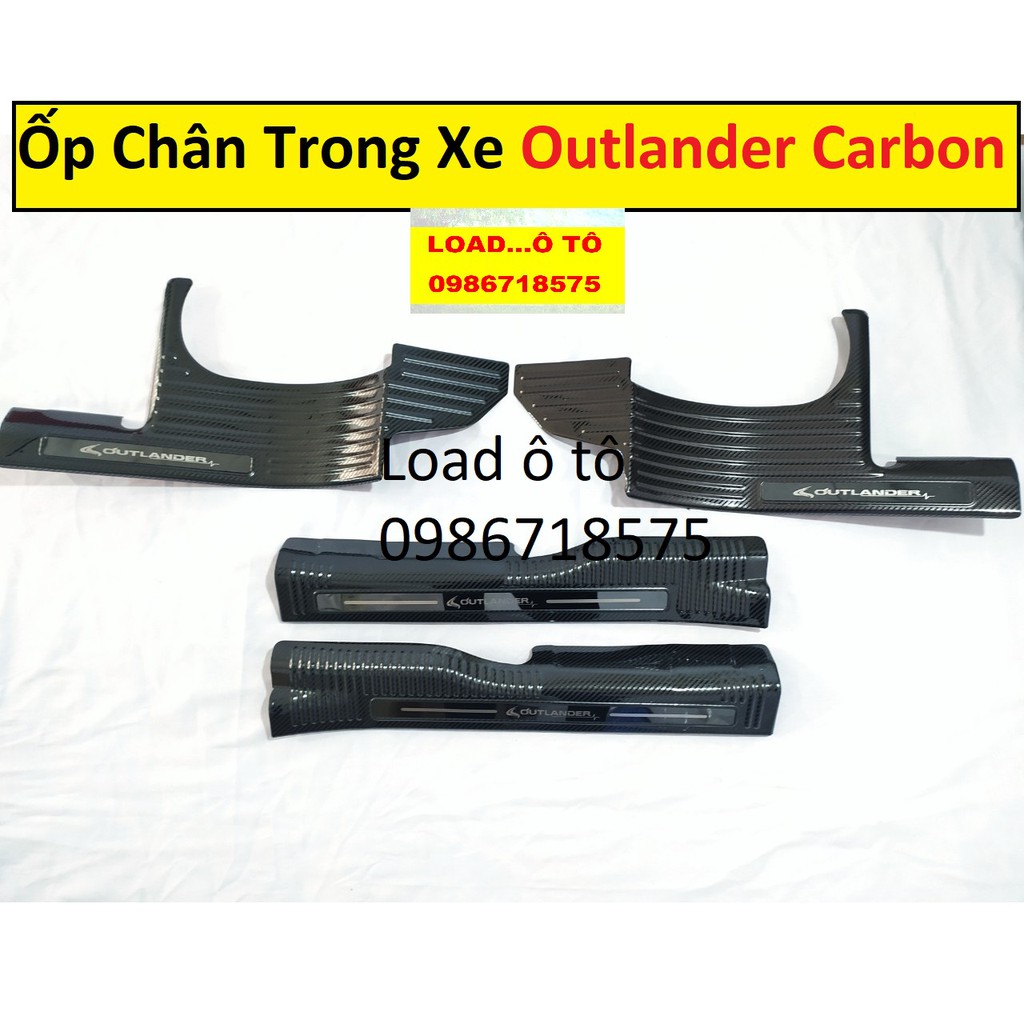 Ốp Bậc Chân, Nẹp Bước Chân Xe Mitsubishi Outlander 2022-2018 Mẫu Carbon Cao Cấp