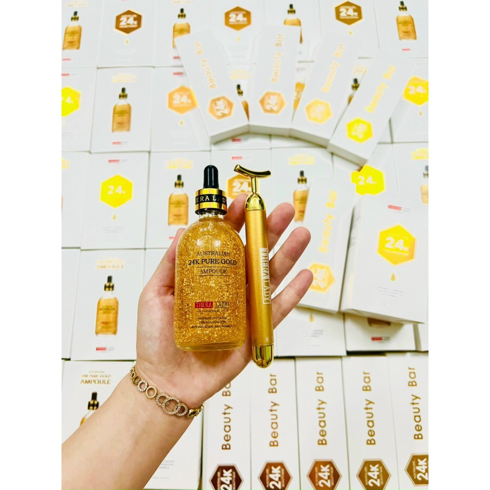 Serum vàng 24k  tặng kèm thanh lăn nâng cơ