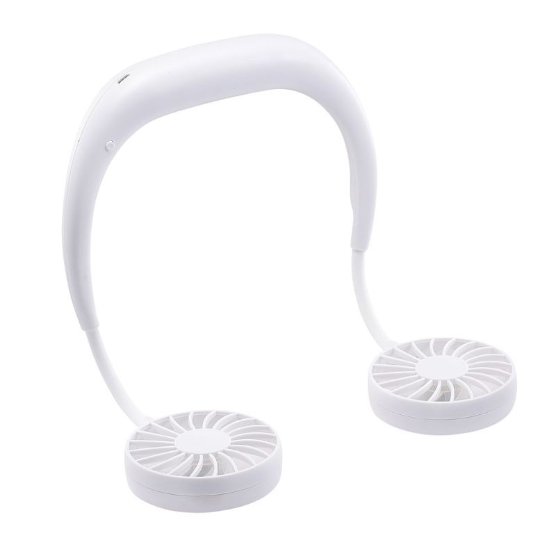 SEL❤Hands-free Neck Band Hands-Free Hanging USB Rechargeable Dual Fan Mini Air Cooler Summer