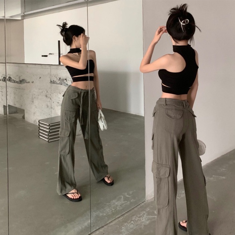 Áo Croptop Không Tay Hở Lưng Màu Trơn Thời Trang Mùa Hè Cho Nữ