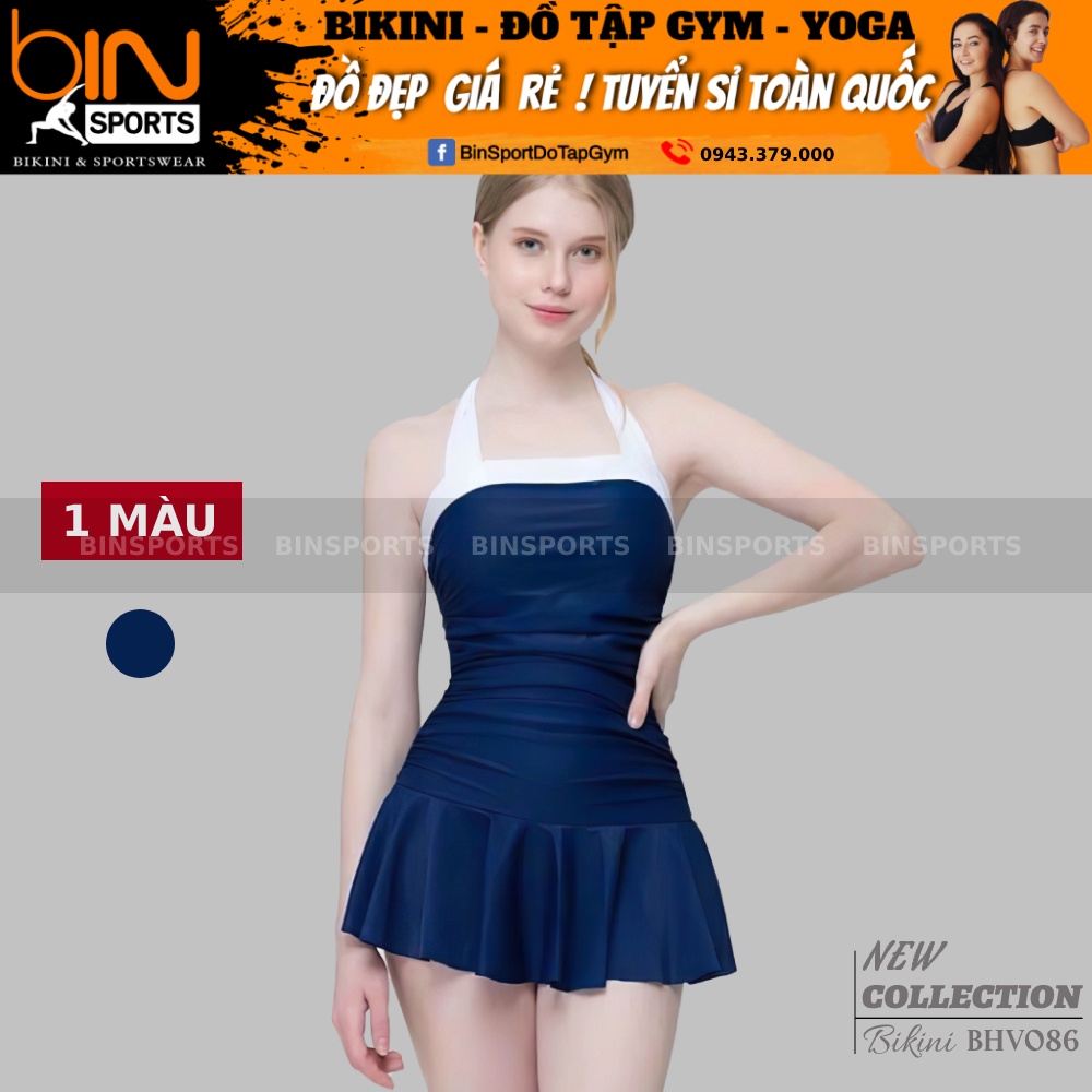 Bikini Nữ Một Mảnh Váy Liền Đi Biển Freesize Bin Sports BHV086