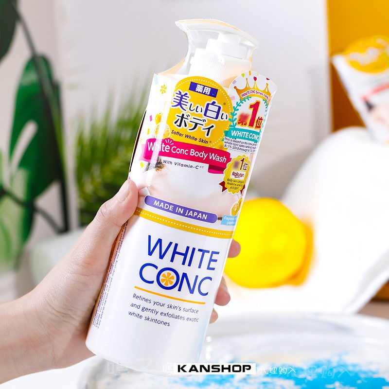 Sữa tắm dưỡng trắng da White ConC 600ml - hàng nội địa Nhật Bản