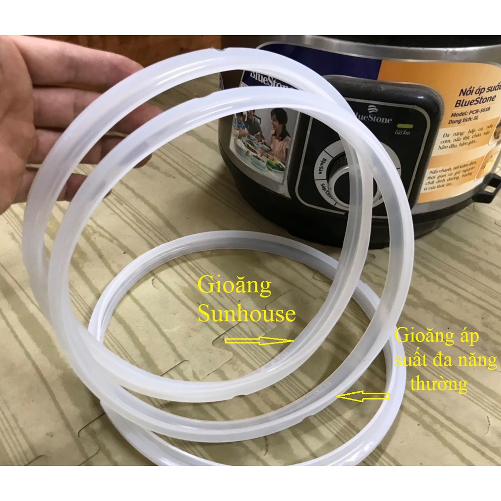 Gioăng cao su nồi áp suất Sunhouse - combo 3 cái - Phụ kiện don roong zoăng nồi áp suất điện đa năng 5l 6l 22 24 cm