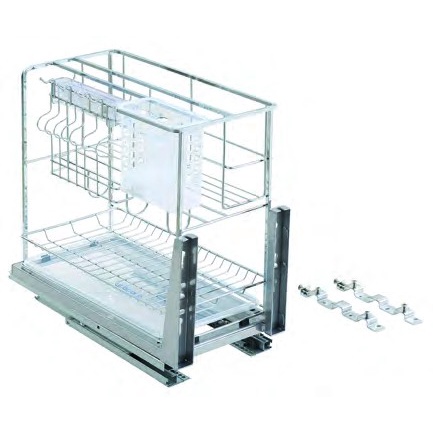 EUROGOLD - Giá dao thớt inox, nan vuông, mạ Crom, ray giảm chấn ERO20B