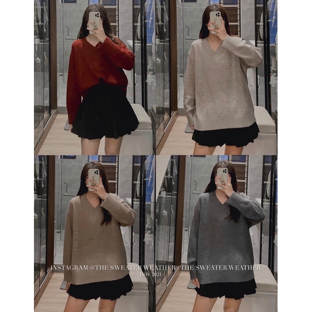 [Mã 152FASHIONSALE giảm 12% đơn 99K] Áo len trơn cổ V chất đẹp