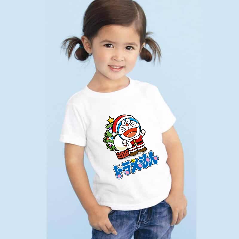 Áo thun bé gái dễ thương hình doremon mẫu 05 cotton co giản