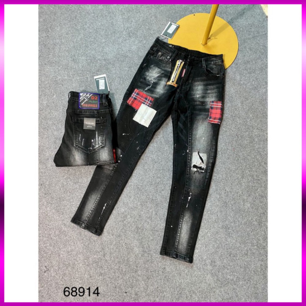 Quần Bò Nam ⚡ Quần DSQ Khoá Lệch Thêu Logo Màu Đen Cực Sang | BigBuy360 - bigbuy360.vn