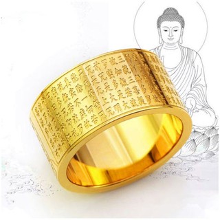 Nhẫn nam khắc chú đại bi titan không đen bm1288