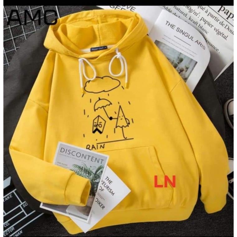 Áo hoodie nỉ mũ trời mưa RAIN Ln