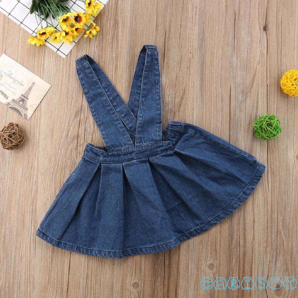 Đầm Yếm Denim Dễ Thương Cho Bé Gái