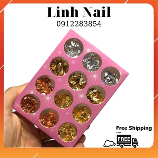 Giấy Nhún Nail , Sét 12 Hũ Giấy Nhún 4 Màu.
