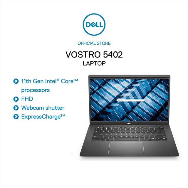 [Mã ELMALL1TR giảm 5% đơn 3TR] Laptop Dell Vostro 5402, i5-1135G7, 8GB, 256GB, 14" FHD, MX330_2GB,Win10,Gray(V5402A)